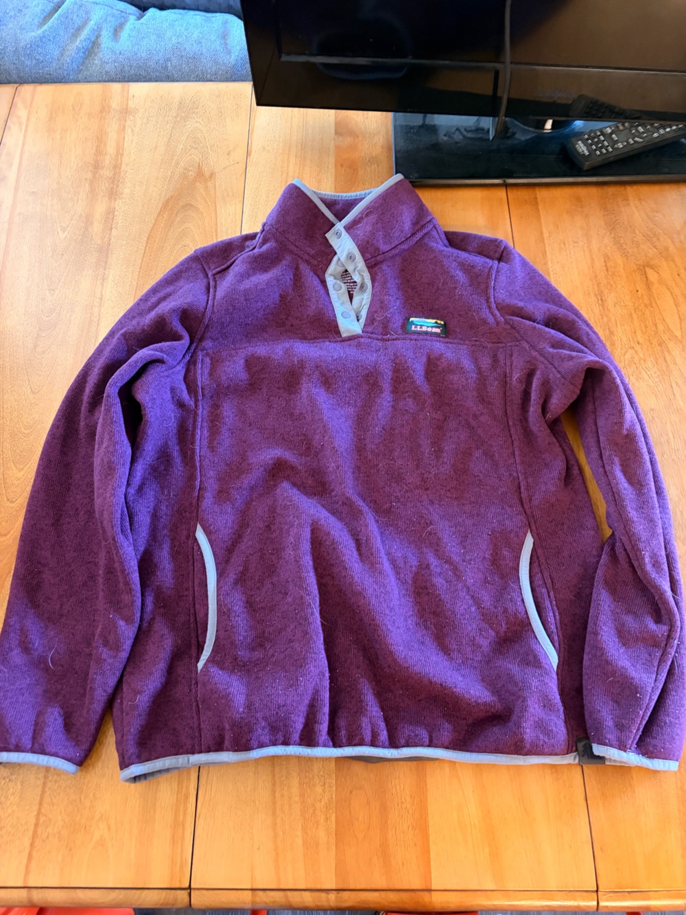 L.L. Bean Women’s Purple Quarter-Snap Fleece Pullover